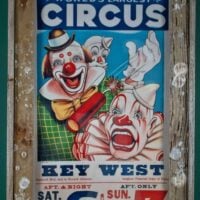 1963 Cristiani-Wallace Bros. Circus Key West Poster in Lobster Trap Wood Frame