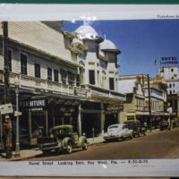 Vintage Duval Street Key West Postcard Print – “Duval Street Looking East” with Hotel La Concha